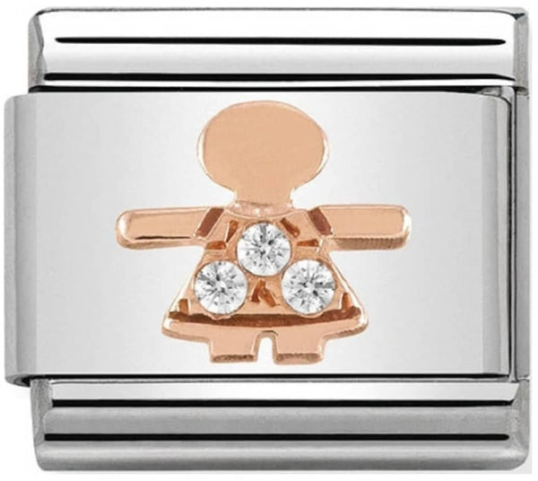Family - Girl with CZ Rosegold Charm