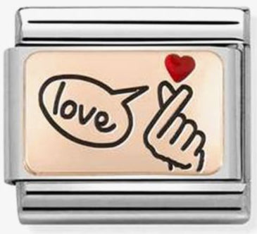 Love - Snap Fingers Love Rosegold Charm