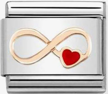 Symbols - Infinity Red Heart Rosegold Charm