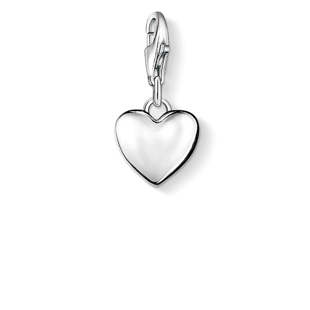 Solid Heart Silver Charm
