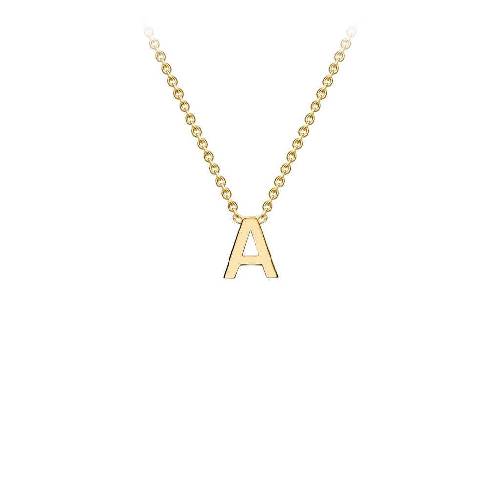 Petite Initial Letter Yellow Gold Necklaces