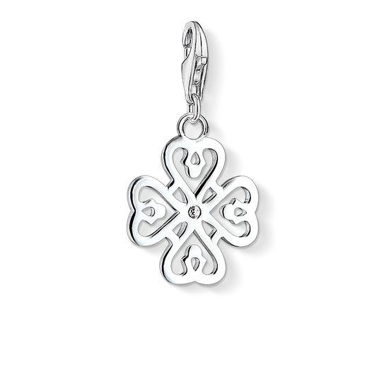 Clover with CZ Silver Charm