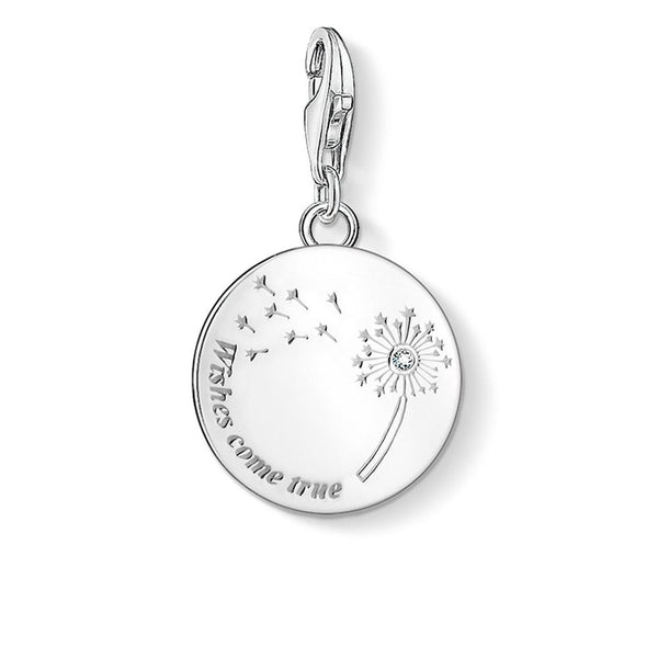 Dandelion Wishes Come True with CZ Silver Charm