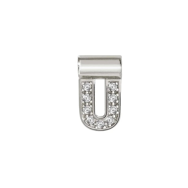 Seimia - Letter U with CZ Silver Pendant