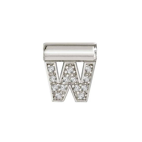 Seimia - Letter W with CZ Silver Pendant