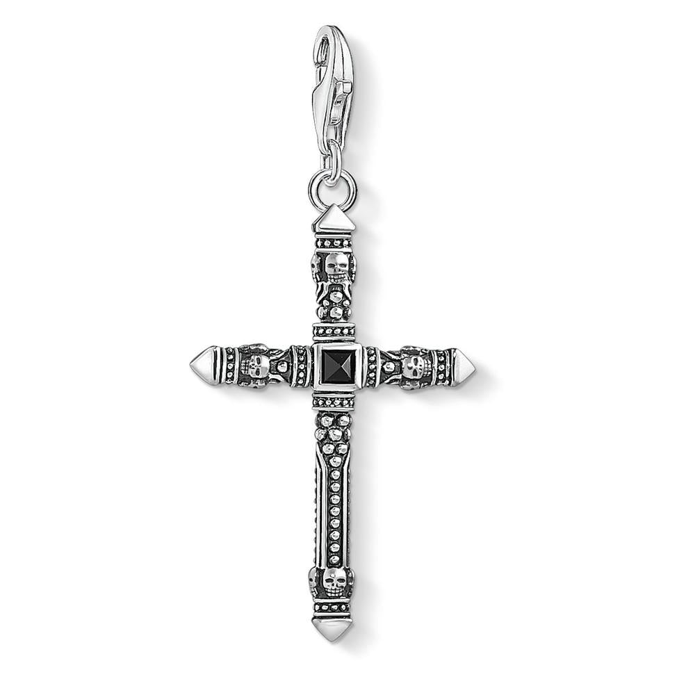 Black and Silver Cross Charm