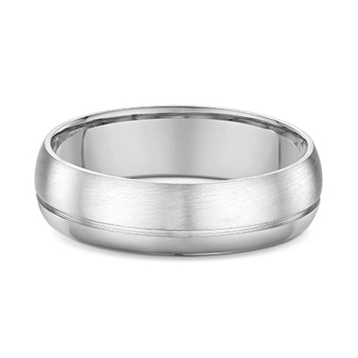 Half and Half Brushed Dome Ring