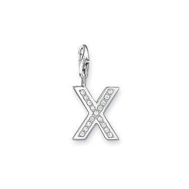 Sparkling Initials Silver Charm