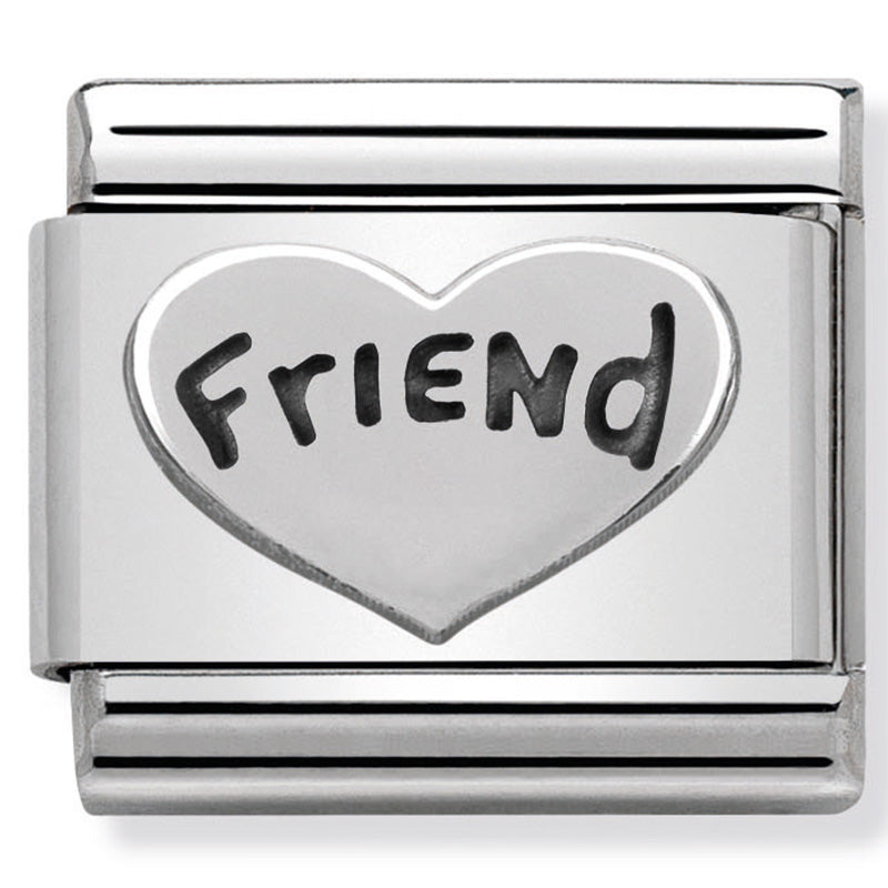 Friend Heart Silver Charm