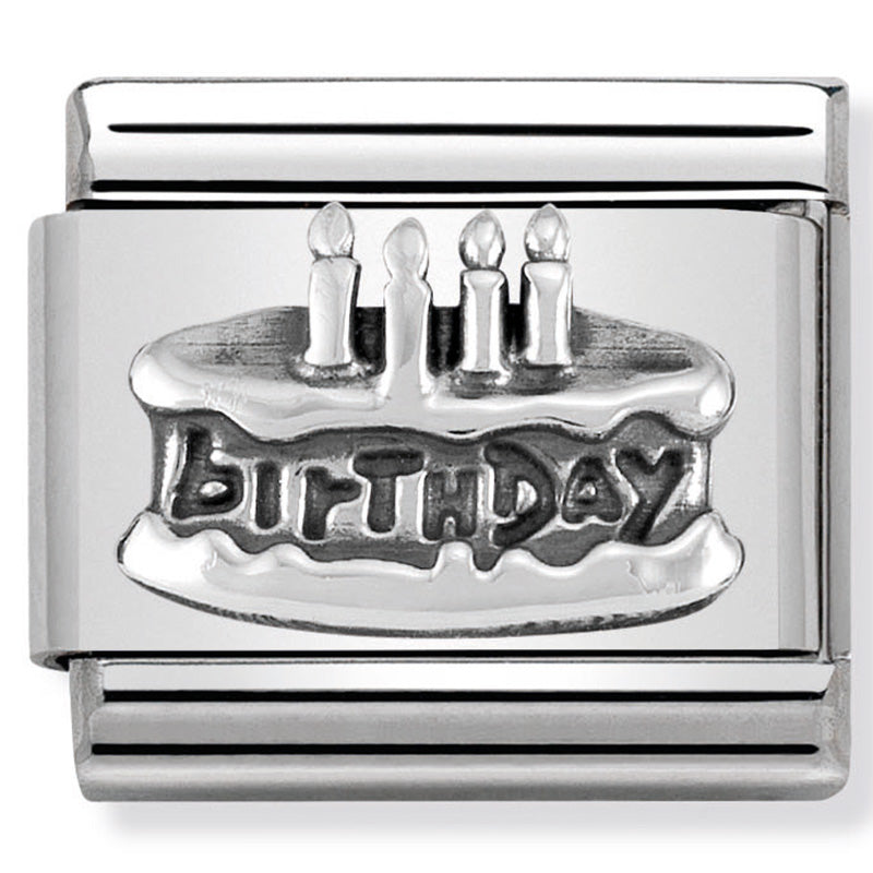 Nomination Birthday Cake Silver Charm 