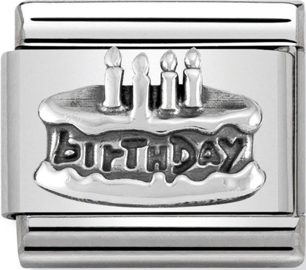 Nomination Birthday Cake Silver Charm 
