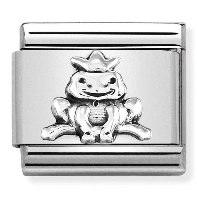 Frog with Crown Silver Charm