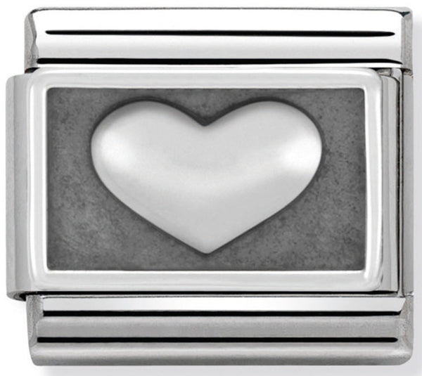 Nomination Heart Silver Charm 