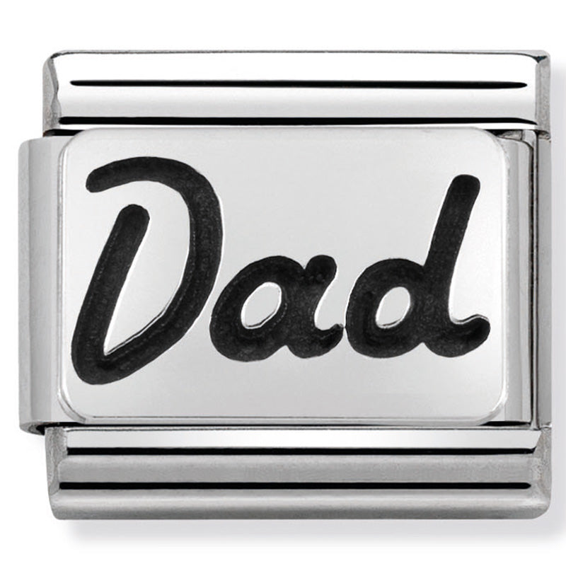 Nomination Dad Italics Silver Charm 
