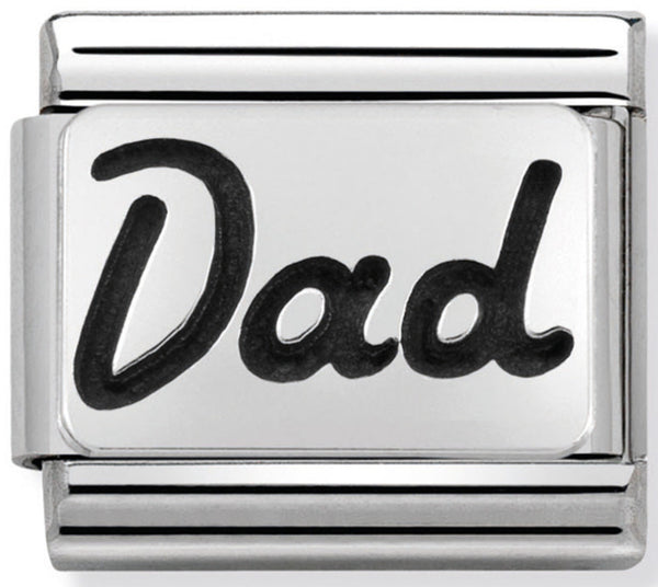 Nomination Dad Italics Silver Charm 