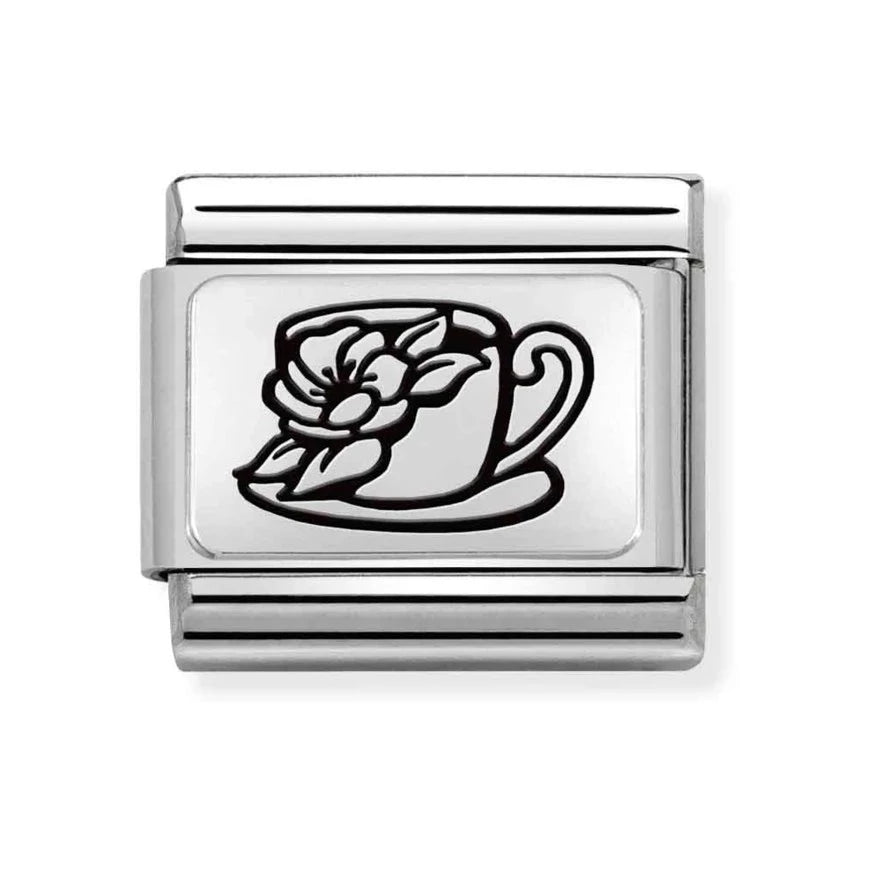 Daily Life - Cup Of Flowers Silver Charm