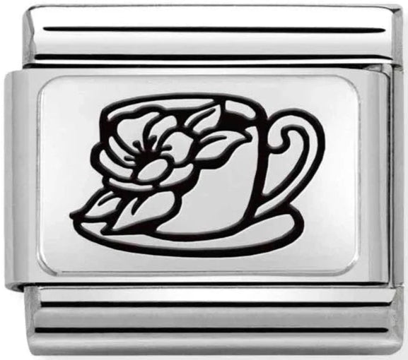 Symbols - Cup Of Flowers Silver Charm
