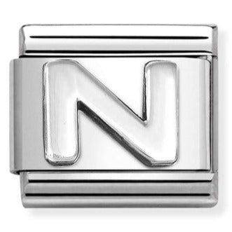Silver Letter N Charm