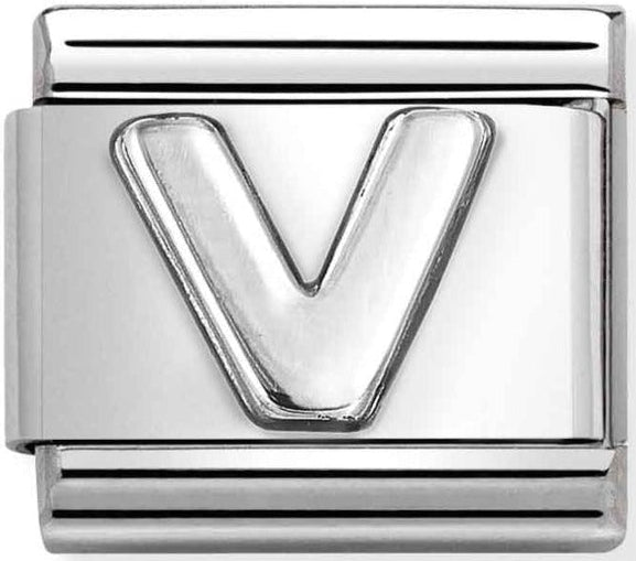 Silver - Letter V Charm