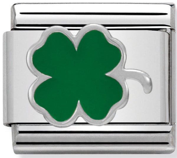 Good Luck - Green Clover Silver Charm