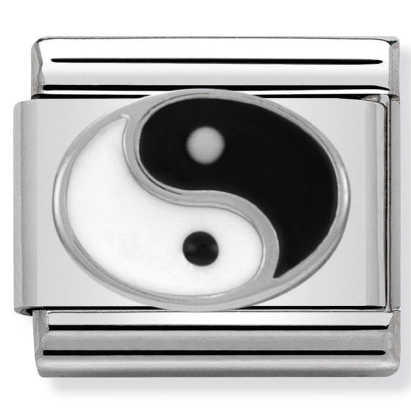 Nomination Yin Yang in Enamel Silver Charm 