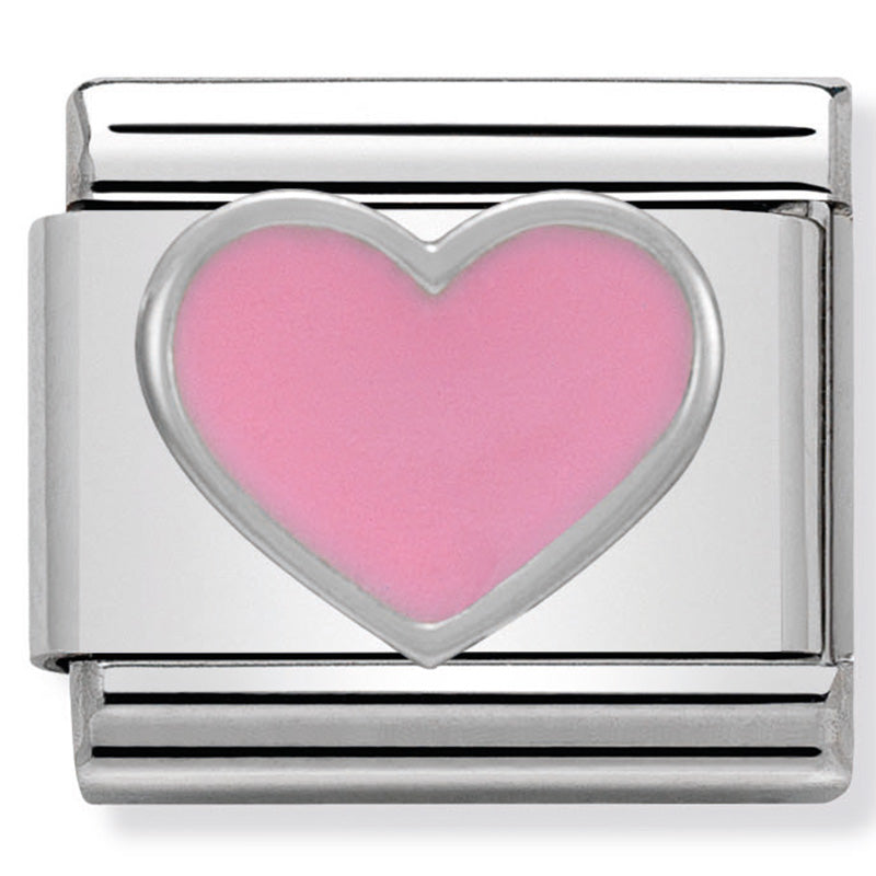 Pink Heart Silver Charm