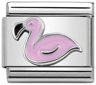 Animals - Pink Flamingo Silver Charm
