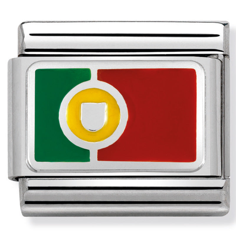 Nomination Portugal Flag Silver Charm Link