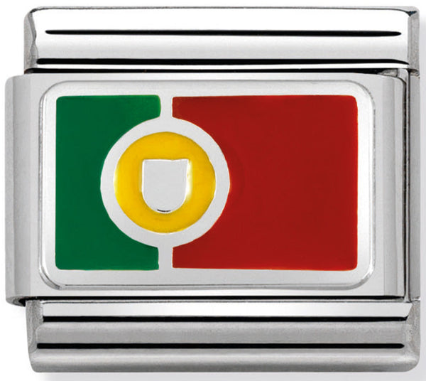 Nomination Portugal Flag Silver Charm Link