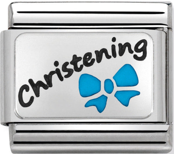 Occasions - Blue Christening Silver Charm