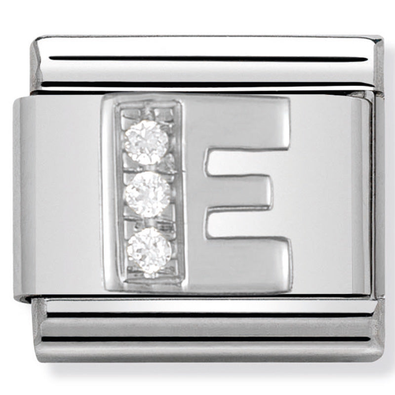 Nomination Letter E Silver Charm 