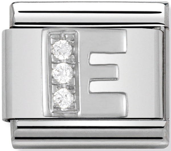 Nomination Letter E Silver Charm 