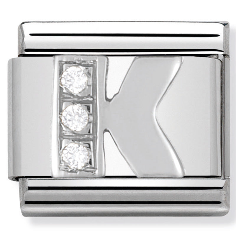 Nomination Letter K Silver Charm