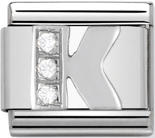 Nomination Letter K Silver Charm