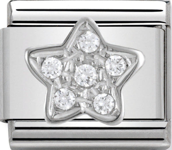 Nomination Star with CZ Silver Charm 
