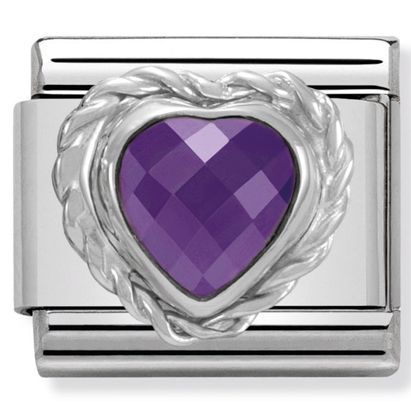 Nomination Purple Heart Silver Charm