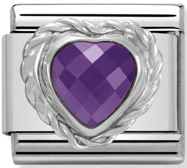 Nomination Purple Heart Silver Charm