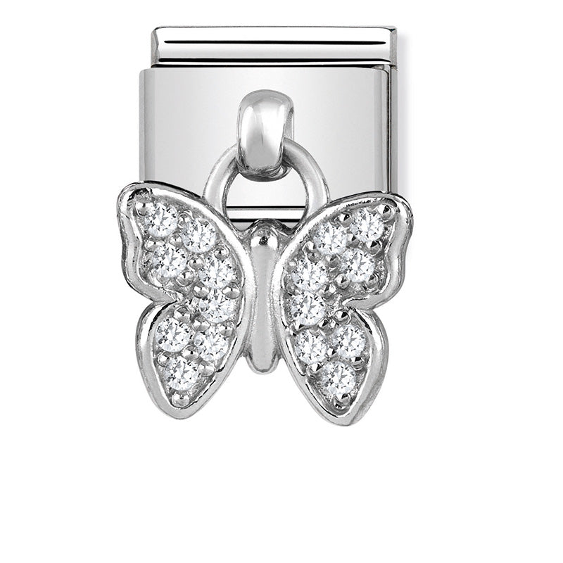 Butterfly Dangling Silver Charm
