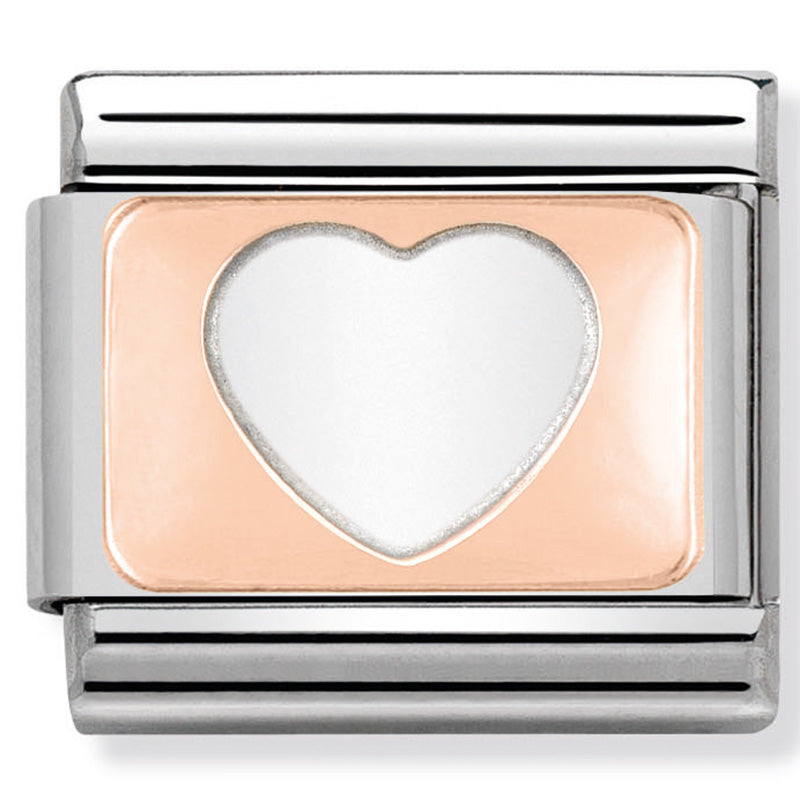 Nomination Heart Plate Rose Gold Charm 