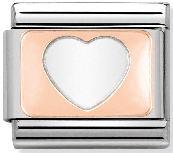 Nomination Heart Plate Rose Gold Charm 