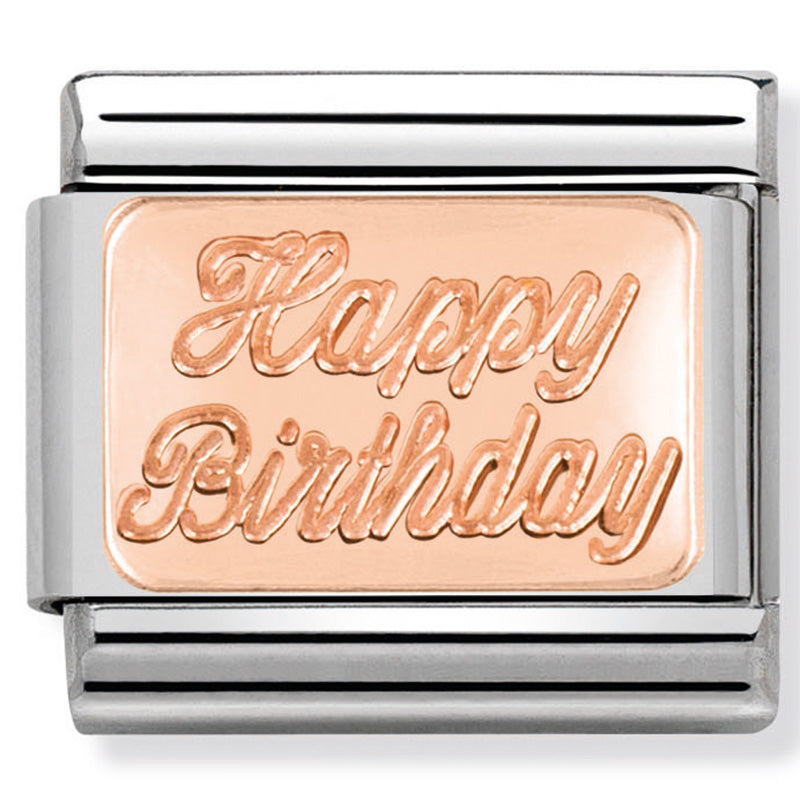 Nomination Happy Birthday Rose Gold Charm 