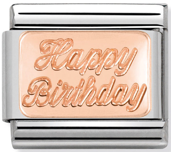 Nomination Happy Birthday Rose Gold Charm 