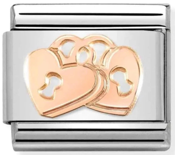 Love - Padlock Heart Rosegold Charm