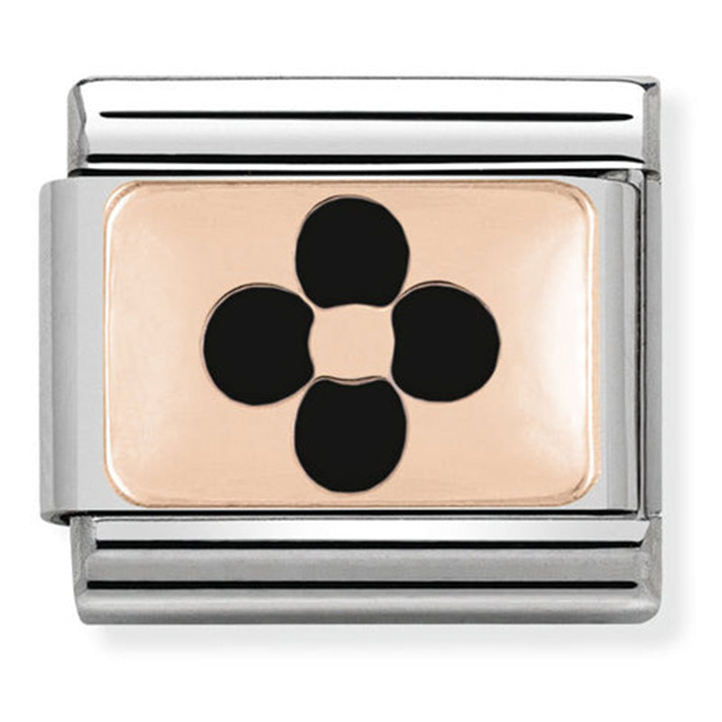 Nature - Black Flower Rosegold Charm