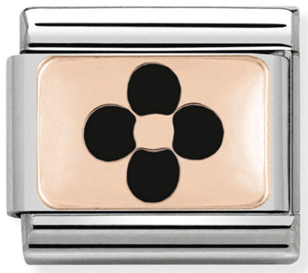 Nature - Black Flower Rosegold Charm