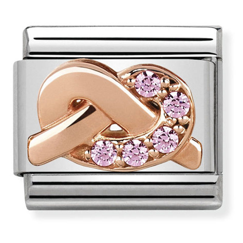 Pink Knot Rosegold Charm