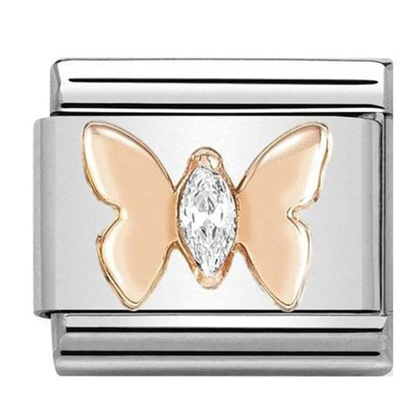 Animal - Butterfly with CZ Rosegold Charm