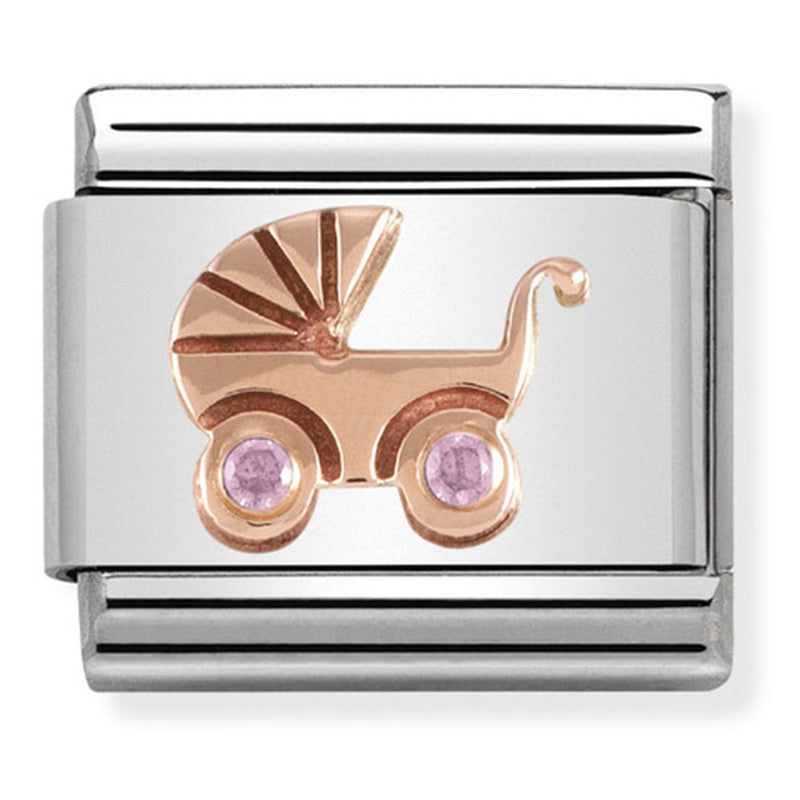 Pink Pram Rosegold Charm