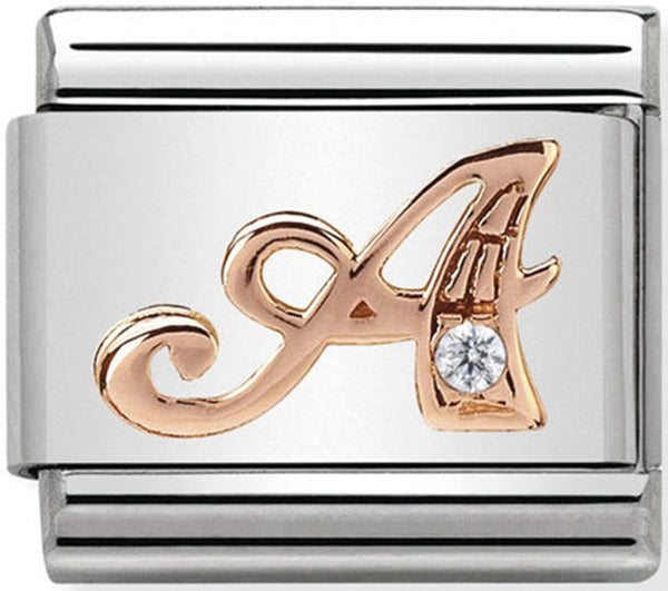 Nomination Letter A Rose Gold Charm