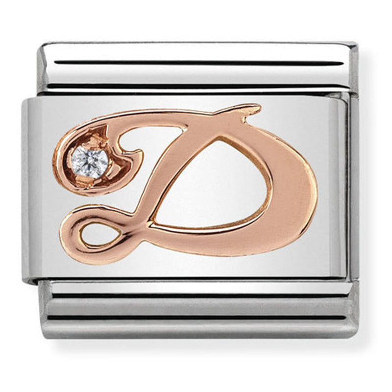 Nomination Letter D Rose Gold Charm